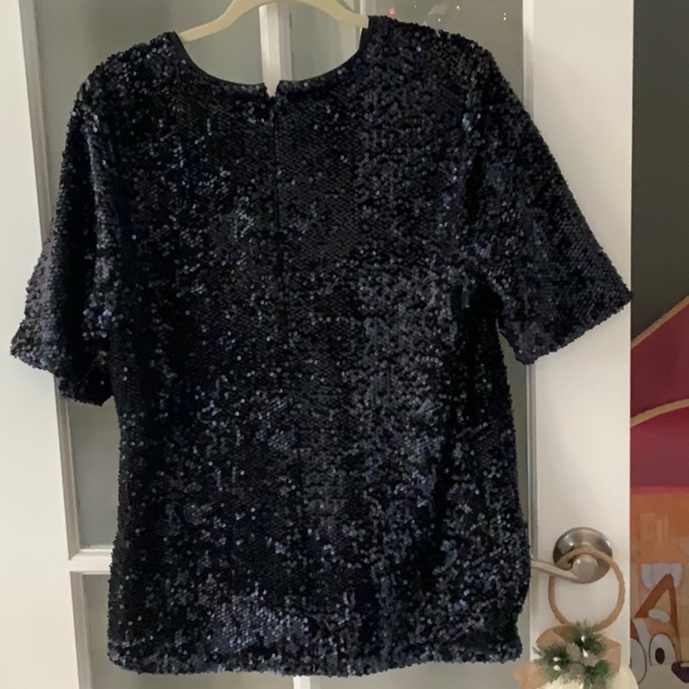 Black Sequin Women's Top - Picture 2 of 2